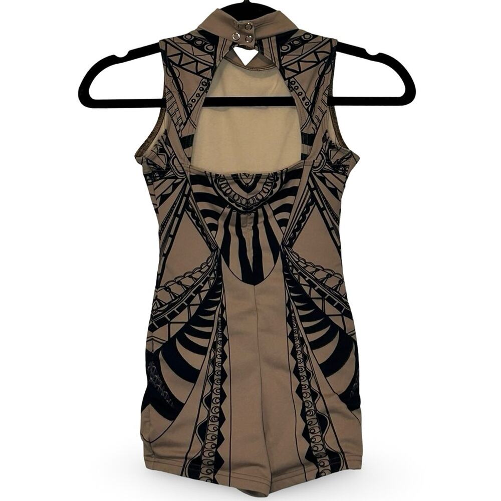 Weissman Sleeveless Geometric Print Biketard Child Size Medium Dance Balletcore - Picture 3 of 4